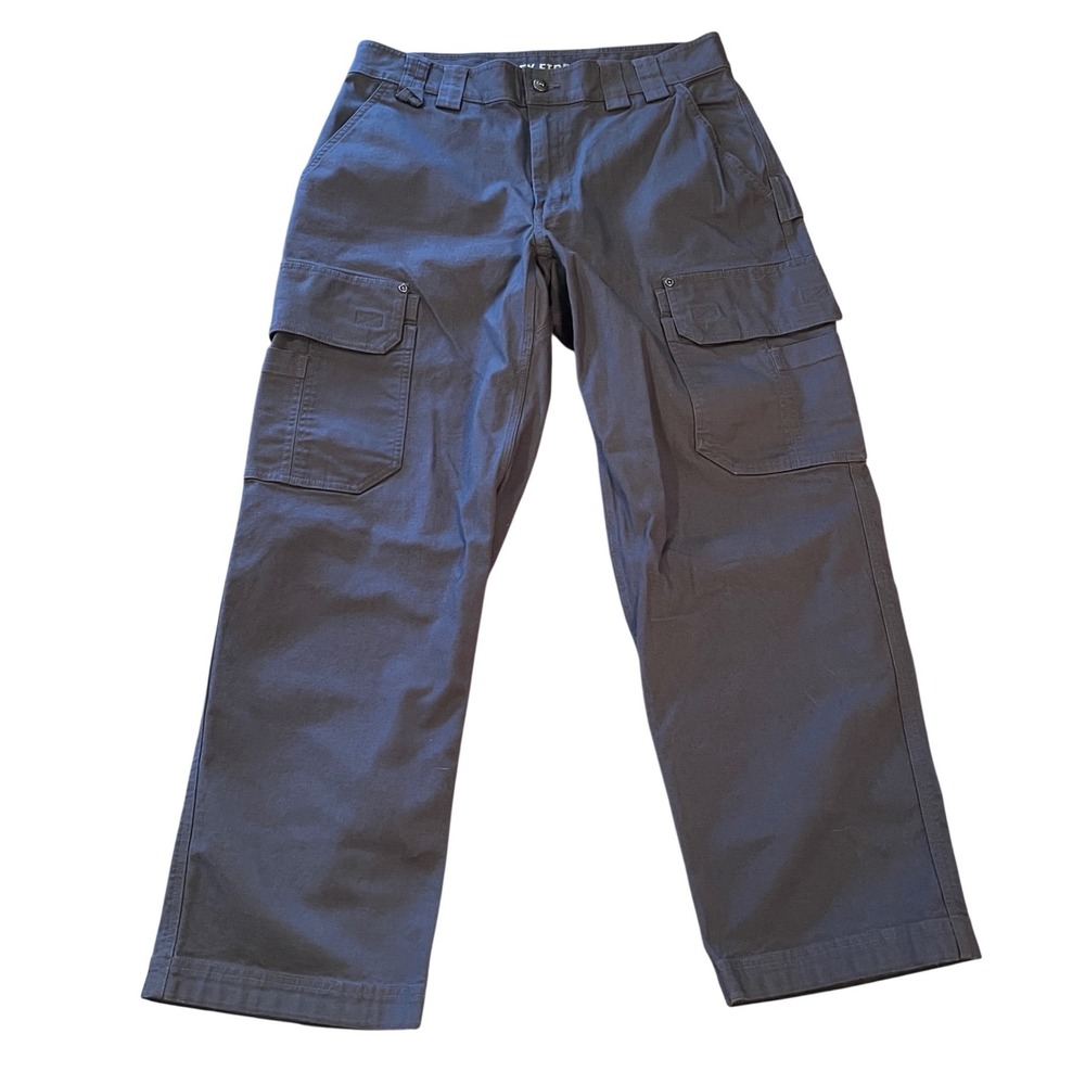 Duluth Trading Co Mens Flex Fire Hose Relaxed Fit Cargo Pants Blue Gray 33x30